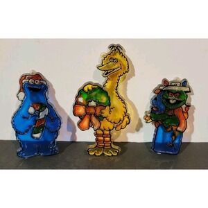 Vintage Sesame Street Christmas Ornaments Muppets Inc Big Bird‎ Earnie Oscar 3